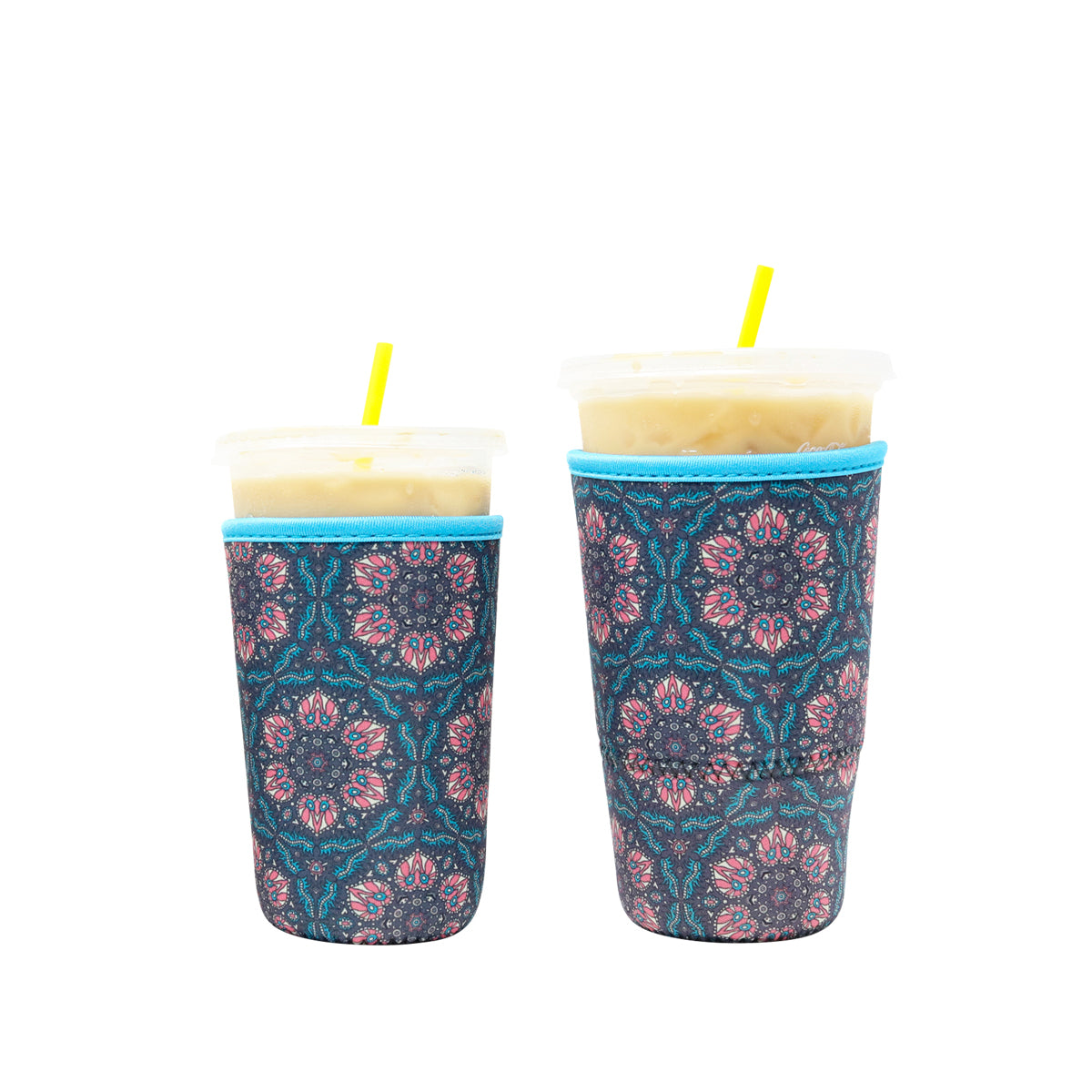 Insulated Iced Coffee & Drink Sleeve - Turquoise Leaves - Brew