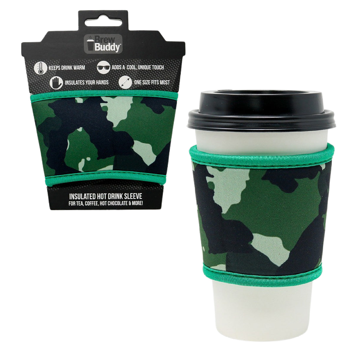 Hot Coffee Insulated Drink Sleeve  Camo - Brew Buddy Neoprene –  shopbrewbuddy