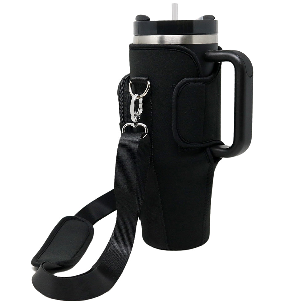 Cross Body Bag Bottle Holder | Black - Brew Buddy Neoprene – shopbrewbuddy