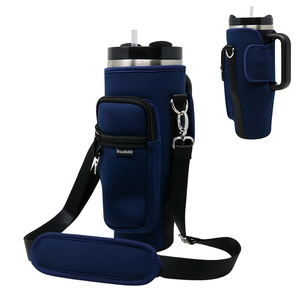 Cross Body Bag Bottle Holder | Black - Brew Buddy Neoprene – shopbrewbuddy