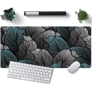 Desktop and Workstation Mat | Turquoise Leaves - Shop Jory