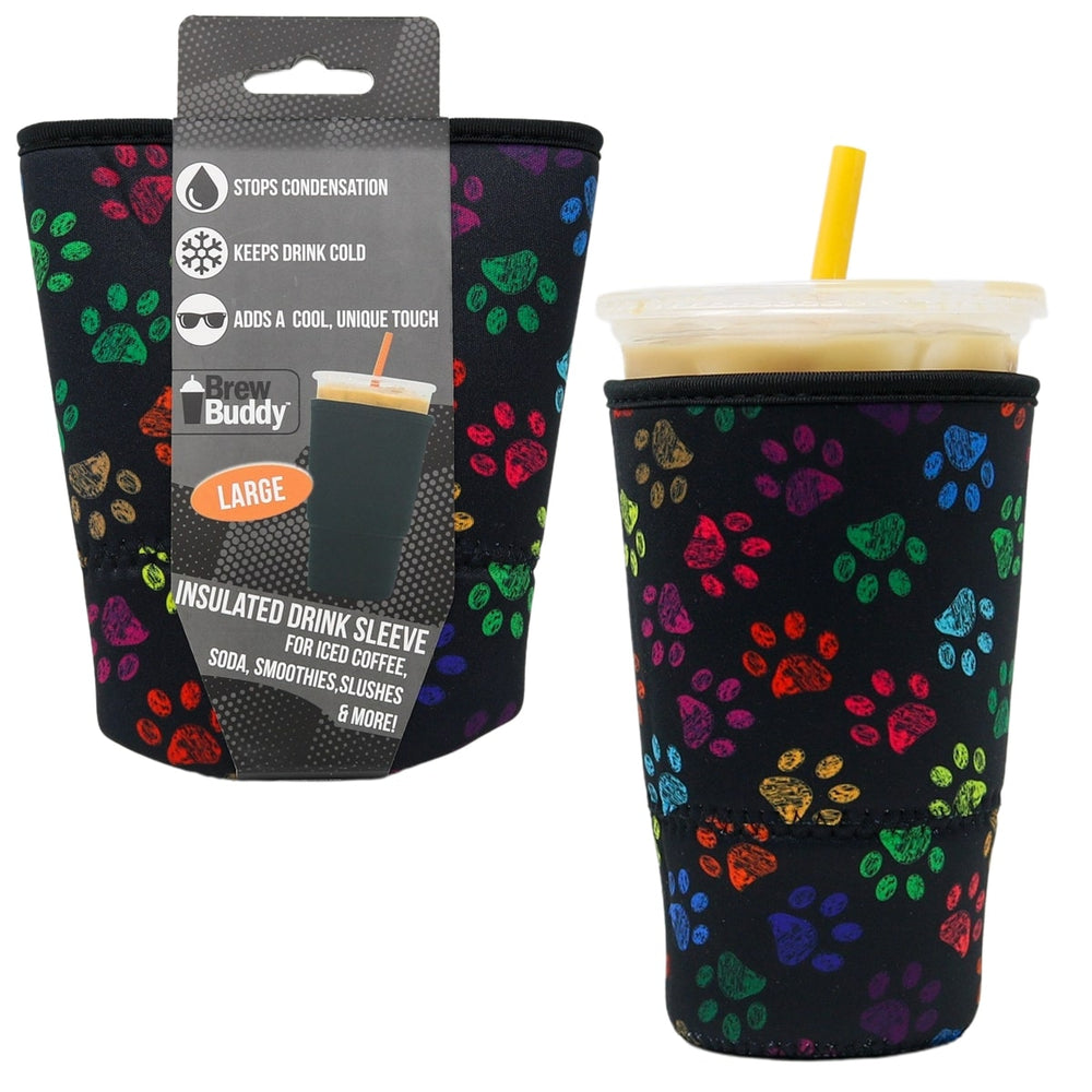 Reusable Thick Iced Coffee Cup Sleeve for Cold Beverages - Insulated Iced  Coffee Java Sleeve for Many Popular Brands - Neoprene (Cheetah, Large)