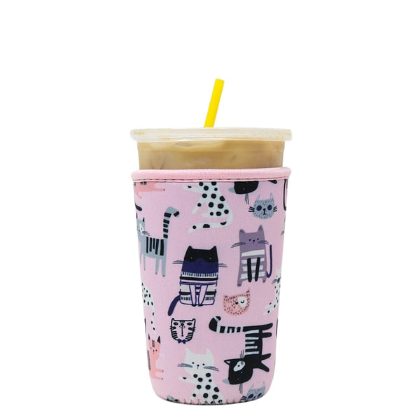 Insulated Iced Coffee & Drink Sleeve - Pretty Kitties - Brew Buddy Neoprene  – shopbrewbuddy